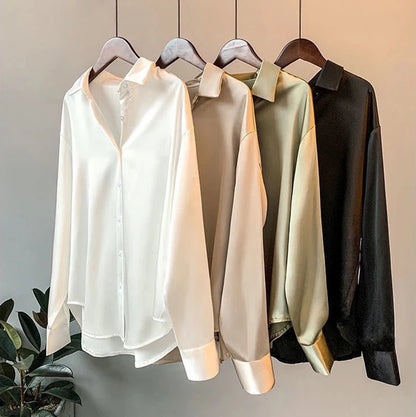 Korean White Loose Women Shirts